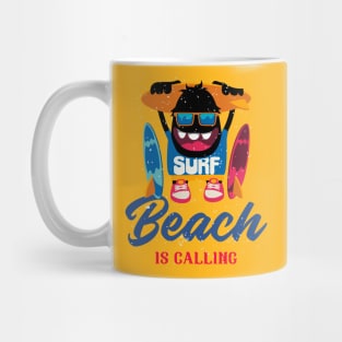 surf the beach is calling Mug